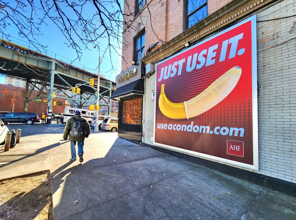AHF Condom Ad Goes Bananas in Chicago1